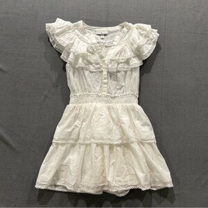 Love Shack Fancy Penelope White Ruffle Tiered Cottage Core Preppy Dress Medium
